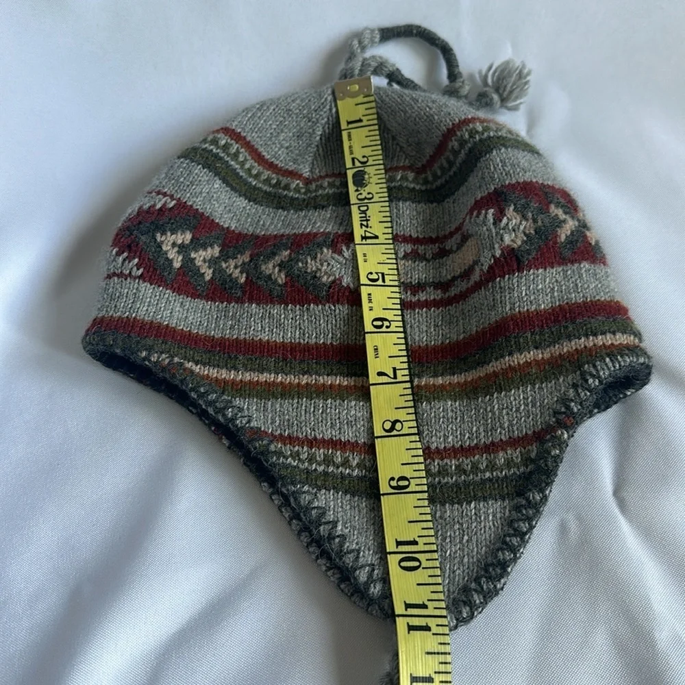 Dorfman Pacific Co. DPC Grey Red Green Tan Wool Blend Knit Hat Beanie OS